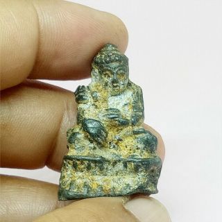 Old Antique Bronze Phra Upakut Thai Buddha Amulet Art Antique Gorgeous Rare