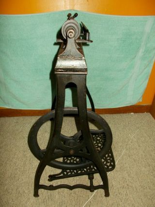 ANTIQUE 1885 MILLER FALLS COMPANION WOOD LATHE TREADLE FOOT OPERATED EMBOSSED 9