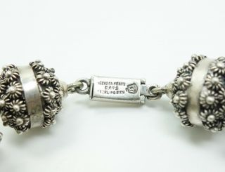 Vintage Mexican Sterling Silver Granulation Bead Necklace Bracelet Earrings Set 2