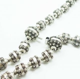 Vintage Mexican Sterling Silver Granulation Bead Necklace Bracelet Earrings Set 6