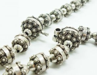 Vintage Mexican Sterling Silver Granulation Bead Necklace Bracelet Earrings Set 7