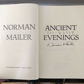 SIGNED 1st Ancient Evenings NORMAN MAILER Egypt mythology Naked and Dead HCDJ FN 6