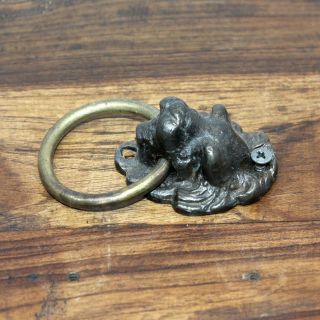 Antique Style Rustic Cast Iron Lion Face Door knocker with Brass Ring 002 5