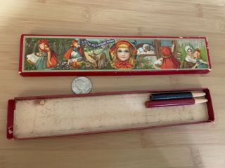 Antique Little Red Riding Hood Pencil Box