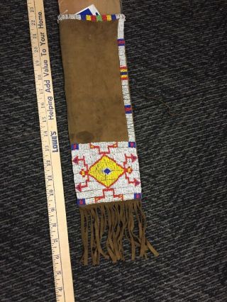 Vintage Or Antique Native Americans Beaded Pipe Bag
