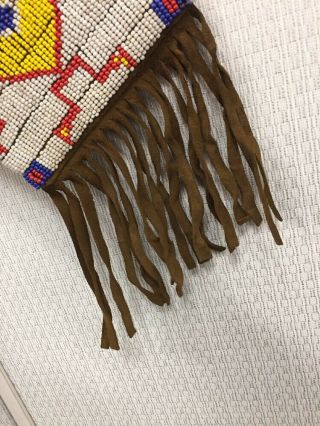 VINTAGE OR ANTIQUE NATIVE AMERICANS BEADED PIPE BAG 9
