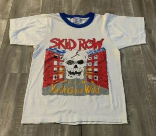 Vintage 80s Skid Row Youth Gone Wild Band Tee Shirt Sz Small Single Stitch Rare