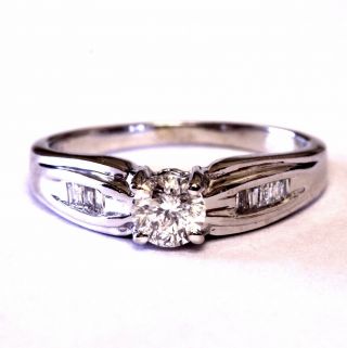 14k white gold.  54ct I2 H round diamond vintage engagement ring 3.  5g antique 4