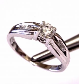 14k white gold.  54ct I2 H round diamond vintage engagement ring 3.  5g antique 8