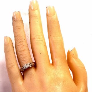 14k white gold.  54ct I2 H round diamond vintage engagement ring 3.  5g antique 9