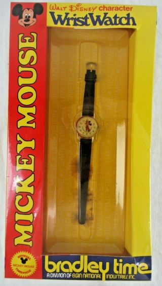 Vintage Bradley Time Mickey Mouse Watch Unused/old Store Stock