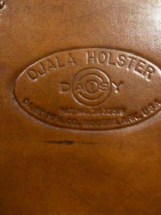 Vintage Arvo Ojala Western Leather Gun Holster PAT NO.  2832519 Daisy Made. 9