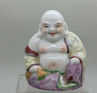 Vintage Chinese Hand Painted Happy Buddha Made Of Porcelain