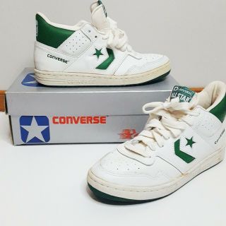 1980s Rare Vintage Converse Startech Mid White/green Deadstock Men 