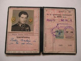 World War 2 Wwii 1943 Hungarian Military Photo Official Stamped Documents