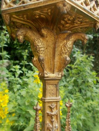 Antique French Bronze Gothic Style Church Candlestick/candelabra Rare