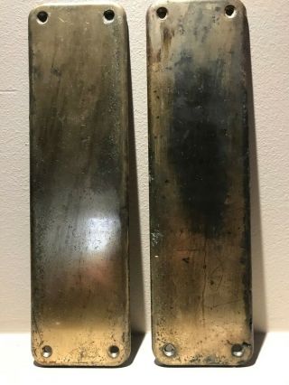 2 3/4 " X10 " Vintage Solid Brass Patina Swinging Pivot Door Push Plate