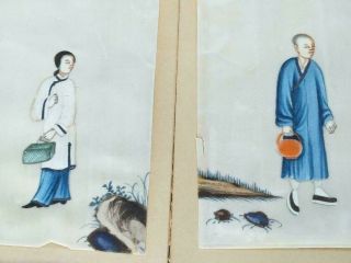 Two Vintage Chinese Paintings On Rice Paper