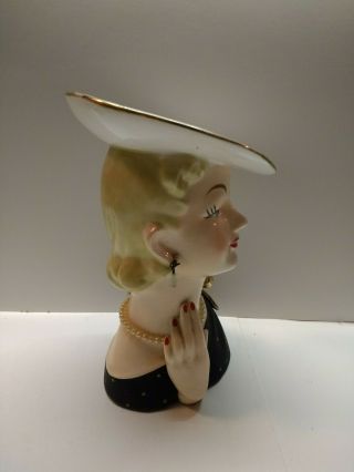 Vintage NAPCO Lady Head Vase C2637C Large 7 