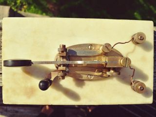Antique Brass J.  H.  Bunnell Co.  Ny Telegraph Key Morse Code