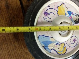 Vintage Disney princess coaster wagon wheels plastic rubber toy kids white 2