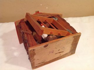 Vintage Wooden Toy Chicken Hen In Cage/Nest Made In Japan 8