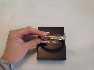 Chanel Vintage Gold Bangle Coco Chanel Written Quote
