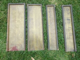 (4) Antique Letterpress Brass & Wood Galley Trays F80