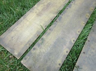 (4) Antique Letterpress Brass & Wood Galley Trays f80 8