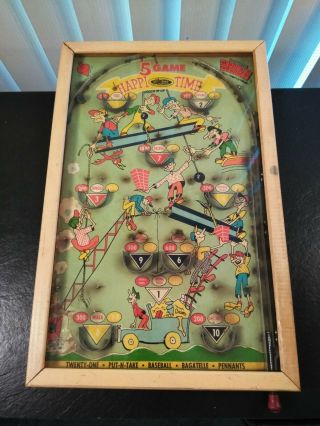 Vintage Sears Roebuck & Co Happi Time 5 Game Arcade Bagatelle Pinball Game