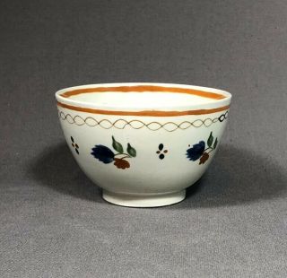 Early 19th Century English Staffordshire Pearlware Pottery Polychrome Cup