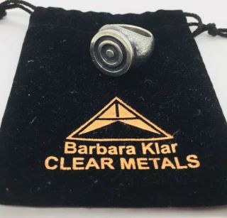 Barbara Klar Vintage Sterling Silver Target Ring Size 8.  5