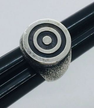 Barbara Klar Vintage Sterling Silver Target Ring Size 8.  5 3