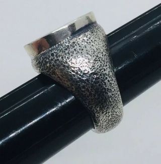 Barbara Klar Vintage Sterling Silver Target Ring Size 8.  5 4