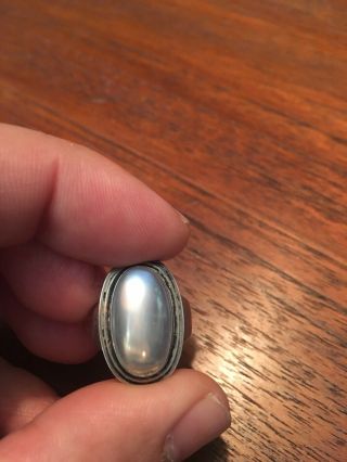 VINTAGE GEORG JENSEN DENMARK STERLING SILVER MOONSTONE RING 47 2