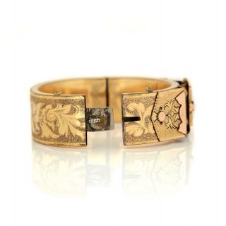 Antique Vintage Art Nouveau 14k Gold Filled GF Taille d ' Epargne Wedding Bracelet 3