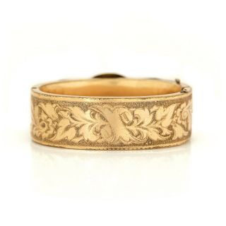 Antique Vintage Art Nouveau 14k Gold Filled GF Taille d ' Epargne Wedding Bracelet 4
