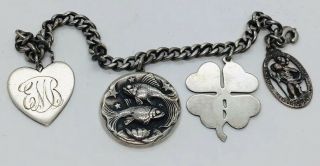 Georg Jensen Usa Sterling Silver Zodiac Pisces Zodiac Charm Bracelet