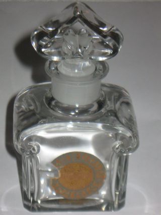 Vintage Guerlain Baccarat Glass Perfume Bottle Mitsouko - 2 Oz - 4 3/4 " Ht - 2