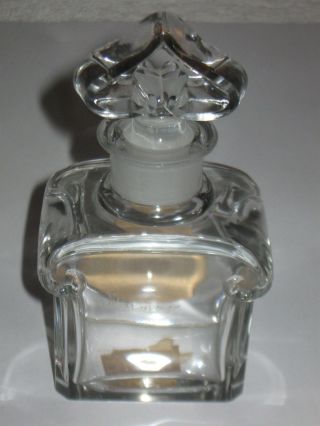 Vintage Guerlain Baccarat Glass Perfume Bottle Mitsouko - 2 OZ - 4 3/4 