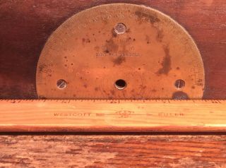 Antique.  INCLINOMETER LEVEL Brass and Wood Antique.  1873. 2