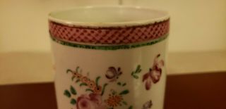 RARE 18th CENTURY ANTIQUE CHINESE EXPORT MUG or CANN FIGURAL HANDLE NO RES 4
