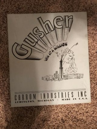 1962 Vintage Carrom Games " Gusher " Oilfield Themed Board Game