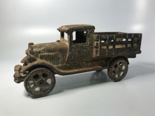 Vintage Signed Iron Art Cast Iron Pick Up Truck Toy