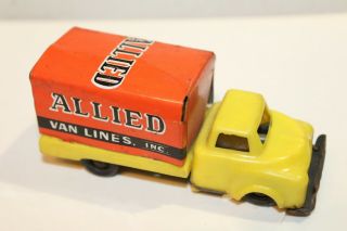 FIVE Vintage FRICTION POWERED TIN LITHO 1950 ' s DELIVERY MOVING TRUCKS 6