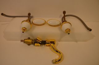 Vintage Kohler Polished Gold Lavatory Sink Faucet