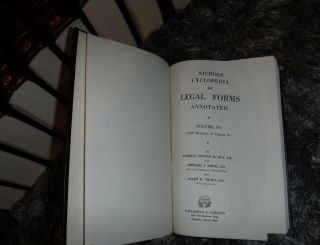 NICHOLS CYCLOPEDIA OF LEGAL FORMS ANNOTATED 18 BOOKS LAW 1976 VINTAGE TAX NOTES 2