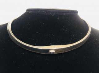 Vintage Mexican 950 Sterling Silver Black Onyx Choker Modernist Necklace 3