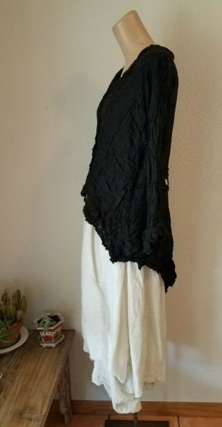 MAGNOLIA PEARL Black Linen Nanny McPhee Jacket & Sample Skirt Lagenlook Boho 2pc 3