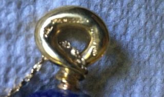 PATRICIA VON MUSULIN RARE Gold Sterling Silver Lapis Necklace Pendant (Gf Chain) 4